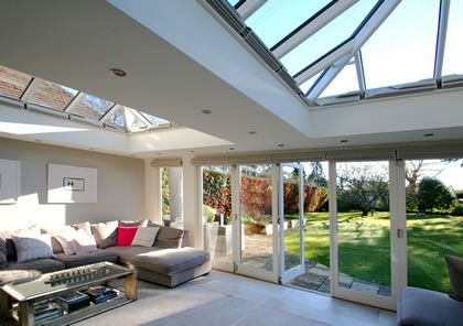 Living space with Garden views from Orangery in Bucks
